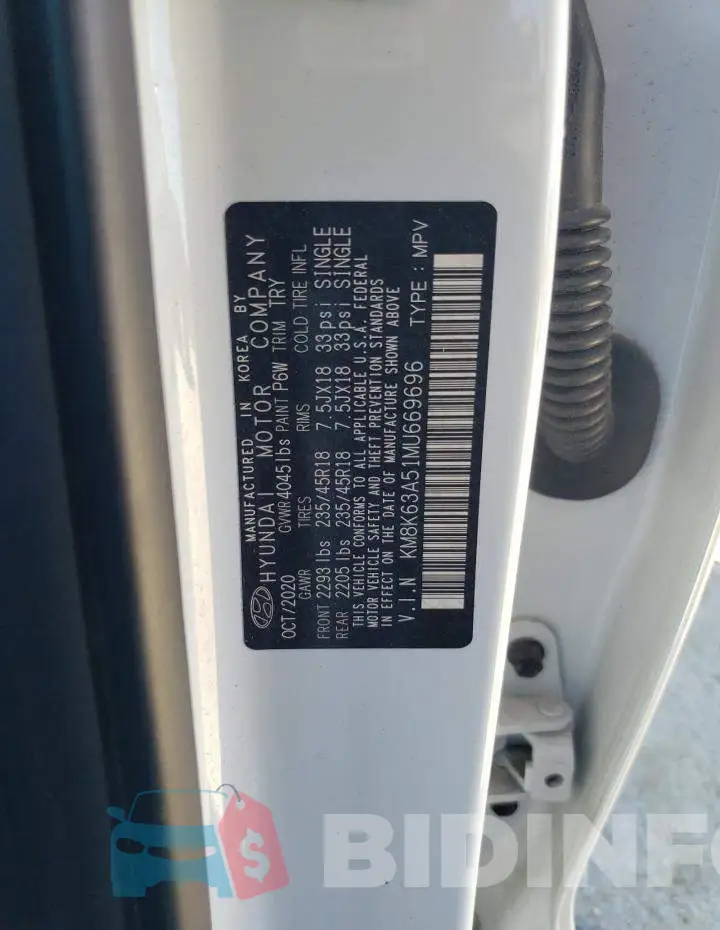 KM8K63A51MU669696 Photo# 13