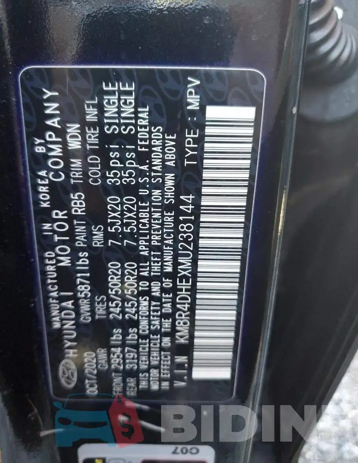 KM8R4DHEXMU238144 Photo# 13