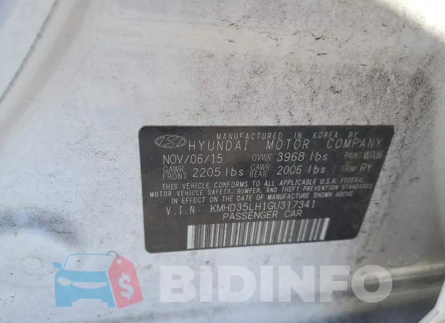 KMHD35LH1GU317341 Photo# 12