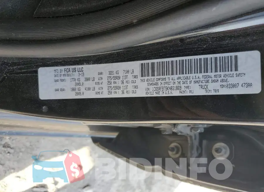 1C6SRFBT5KN831869 Photo# 12
