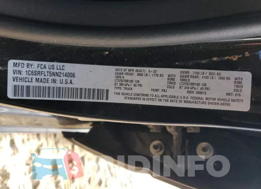 1C6SRFLT5NN214006 Photo# 12