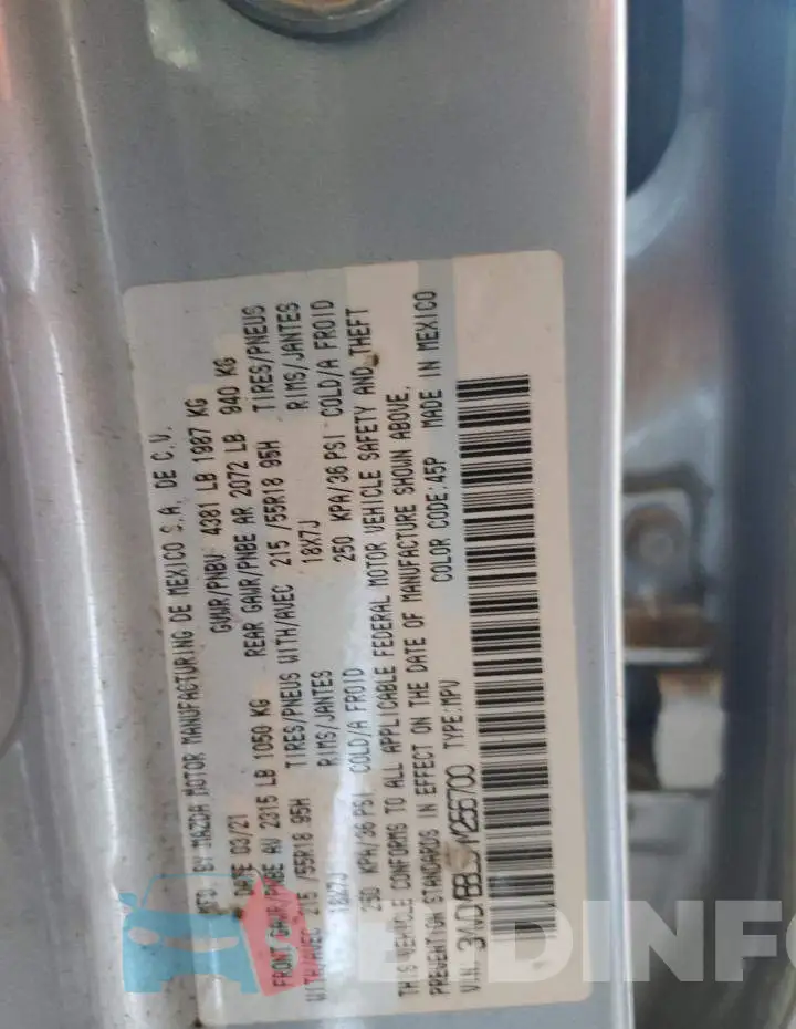 3MVDMBBL9MM256700 Photo# 13
