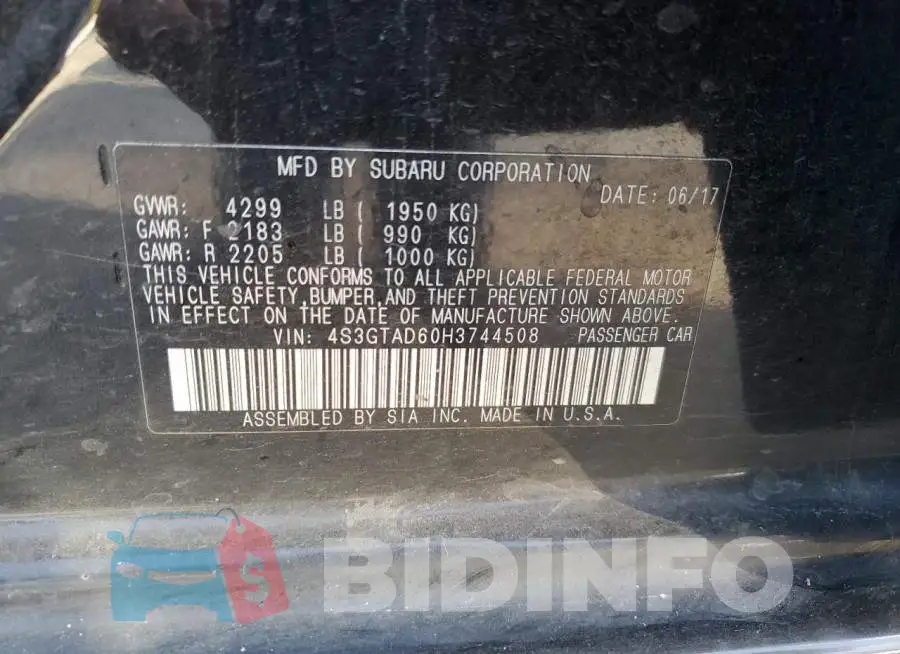 4S3GTAD60H3744508 Photo# 13