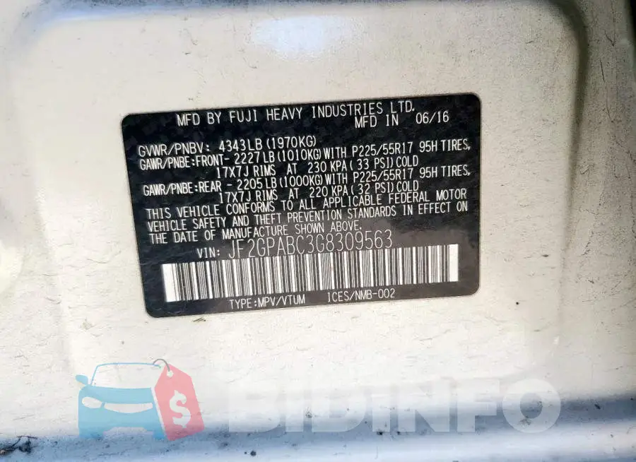 JF2GPABC3G8309563 Photo# 14
