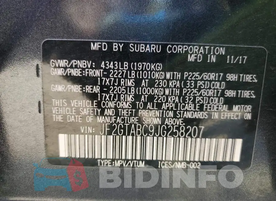 JF2GTABC9JG258207 Photo# 12
