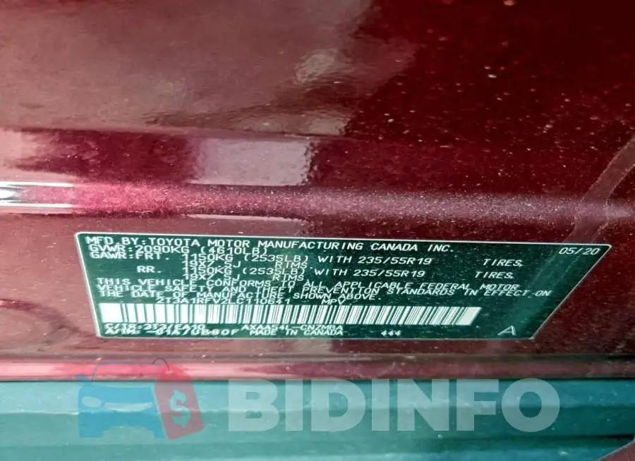 2T3A1RFV2LC110641 Photo# 13