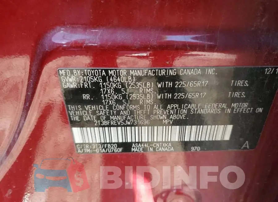 2T3BFREV5JW731696 Photo# 13