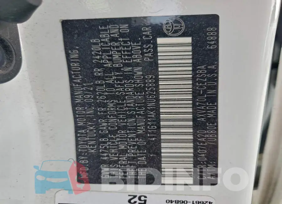 4T1G11AK1NU625889 Photo# 12