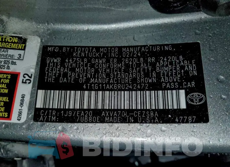 4T1G11AK6RU242472 Photo# 12