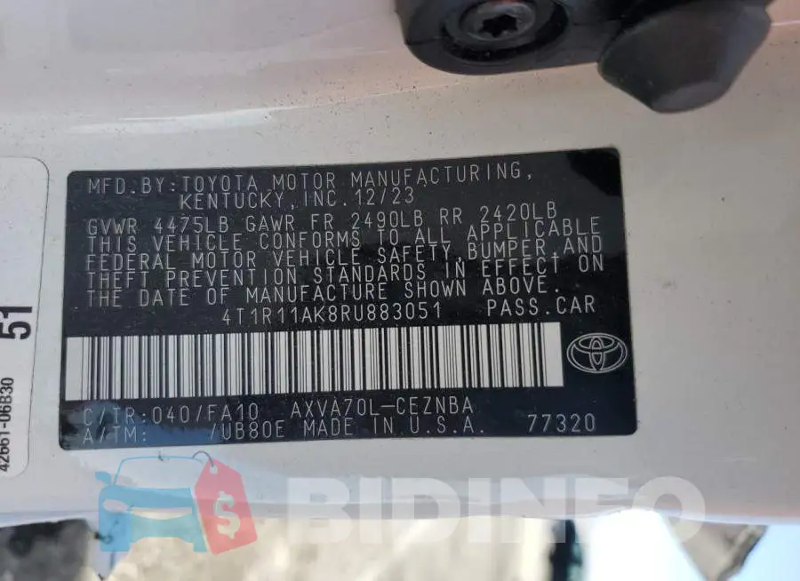 4T1R11AK8RU883051 Photo# 13