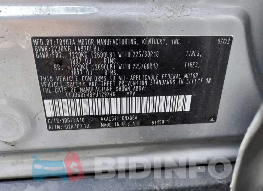 4T3D6RFV8PU129746 Photo# 13