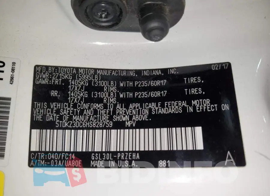 5TDKZ3DC6HS828759 Photo# 13
