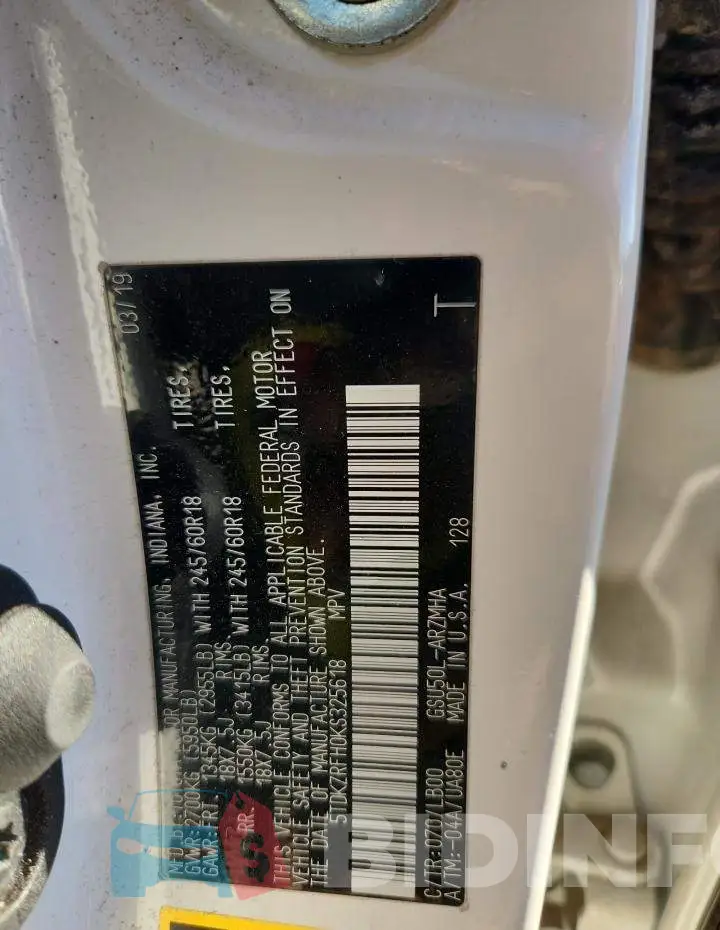 5TDKZRFH0KS325618 Photo# 12