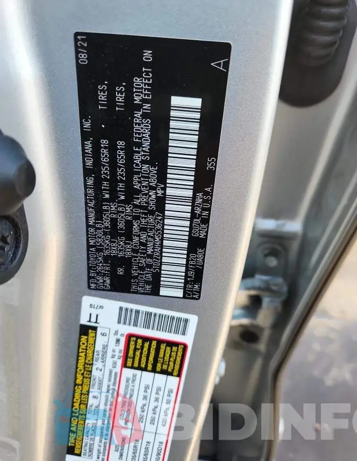 5TDZZRAH4MS536247 Photo# 13