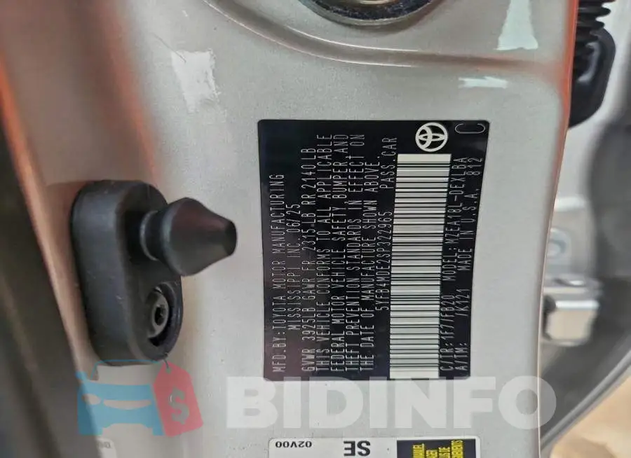5YFB4MDE2SP322965 Photo# 12