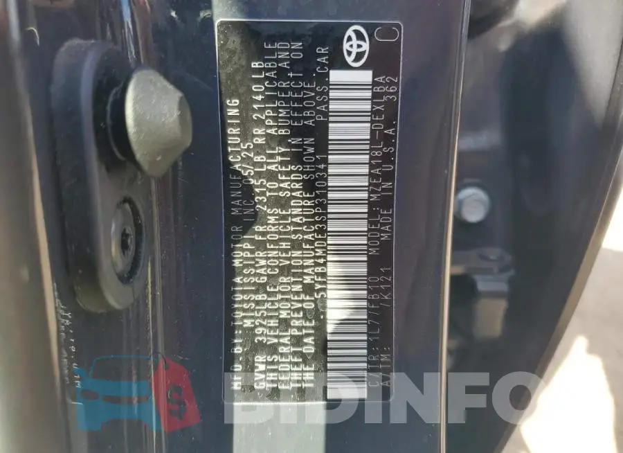 5YFB4MDE3SP310341 Photo# 12