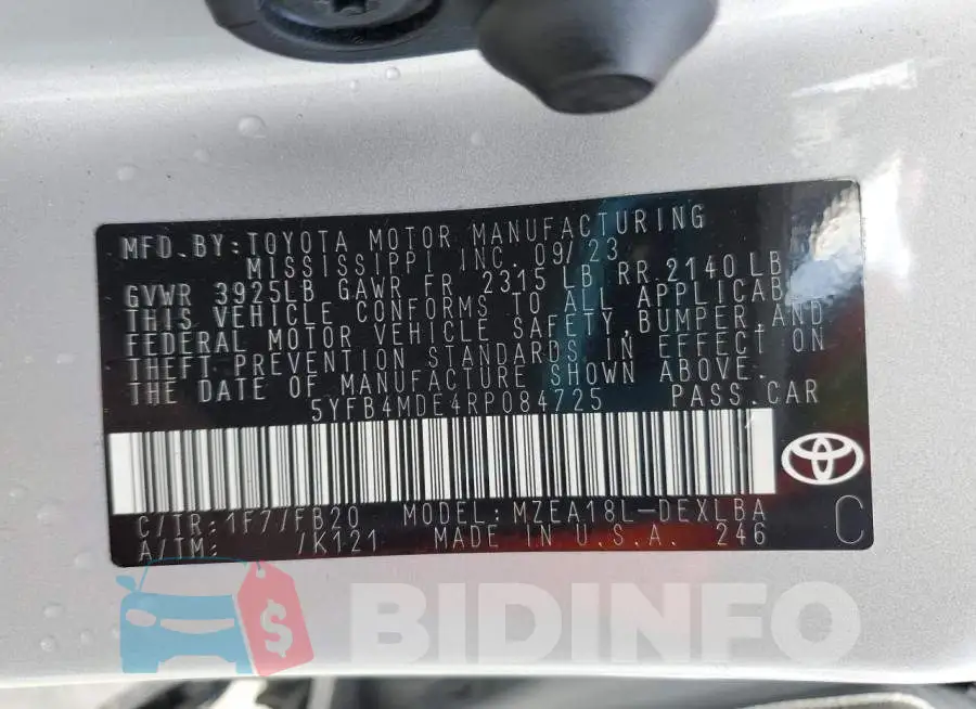 5YFB4MDE4RP084725 Photo# 12
