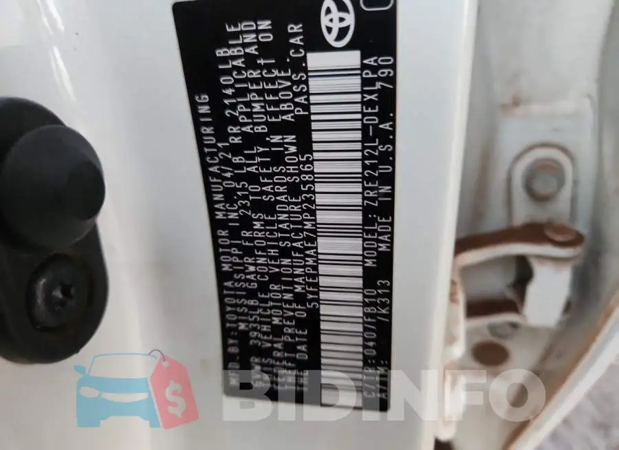 5YFEPMAE7MP235865 Photo# 12