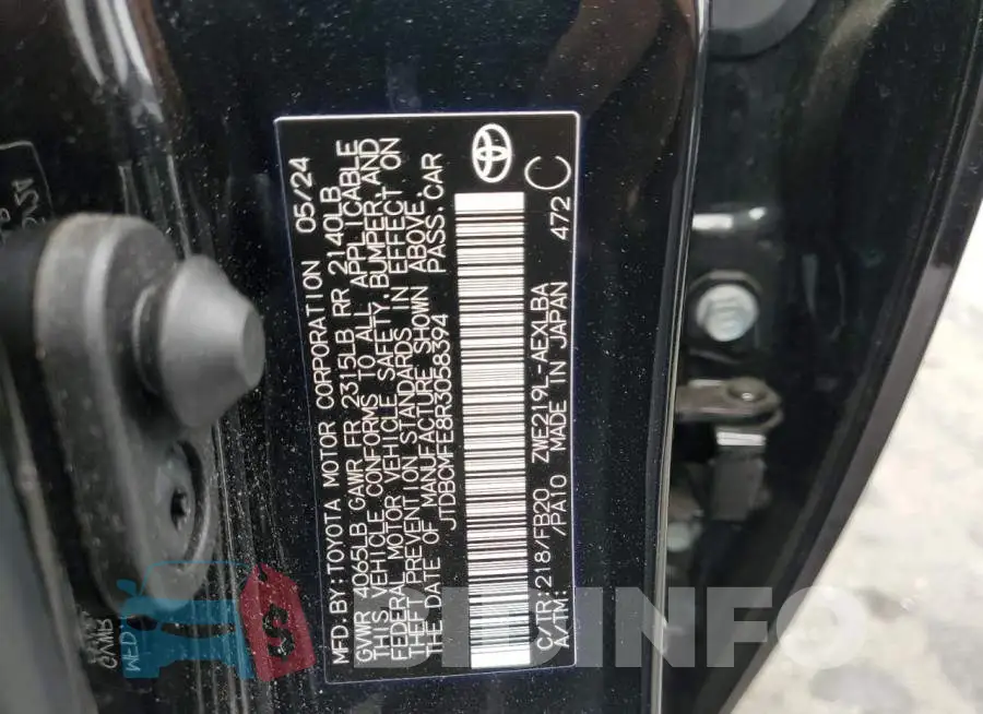 JTDBCMFE8R3058394 Photo# 12