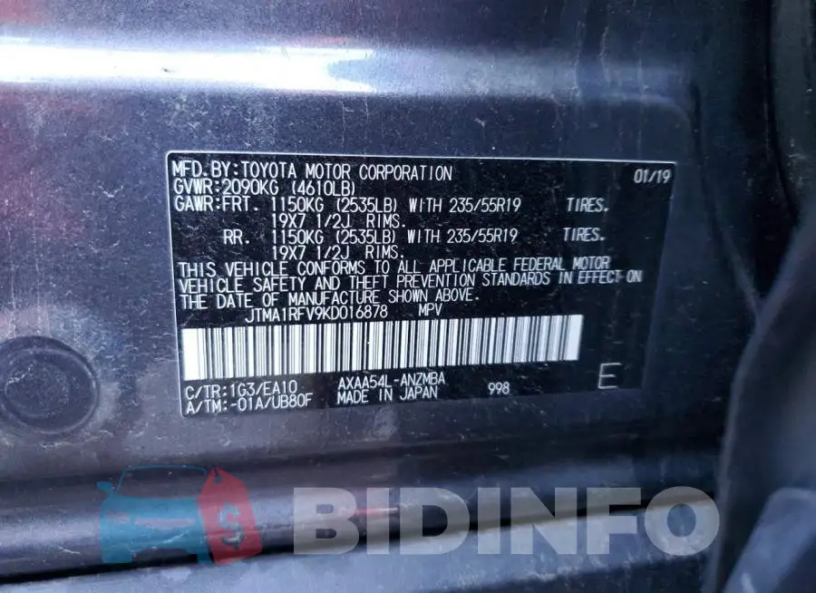 JTMA1RFV9KD016878 Photo# 13