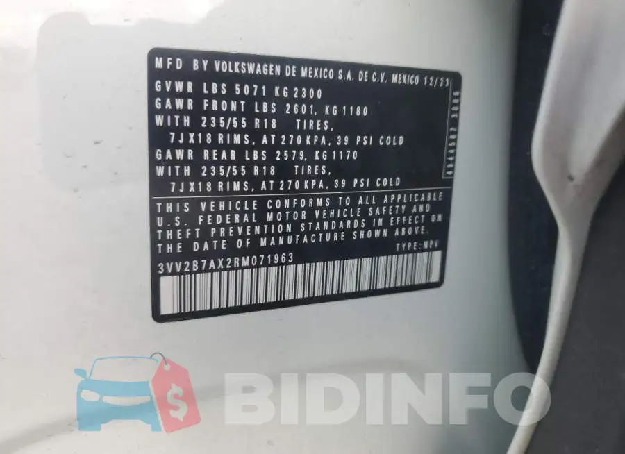 3VV2B7AX2RM071963 Photo# 14