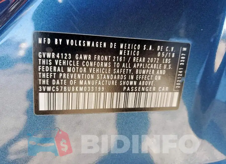 3VWC57BU8KM033199 Photo# 12