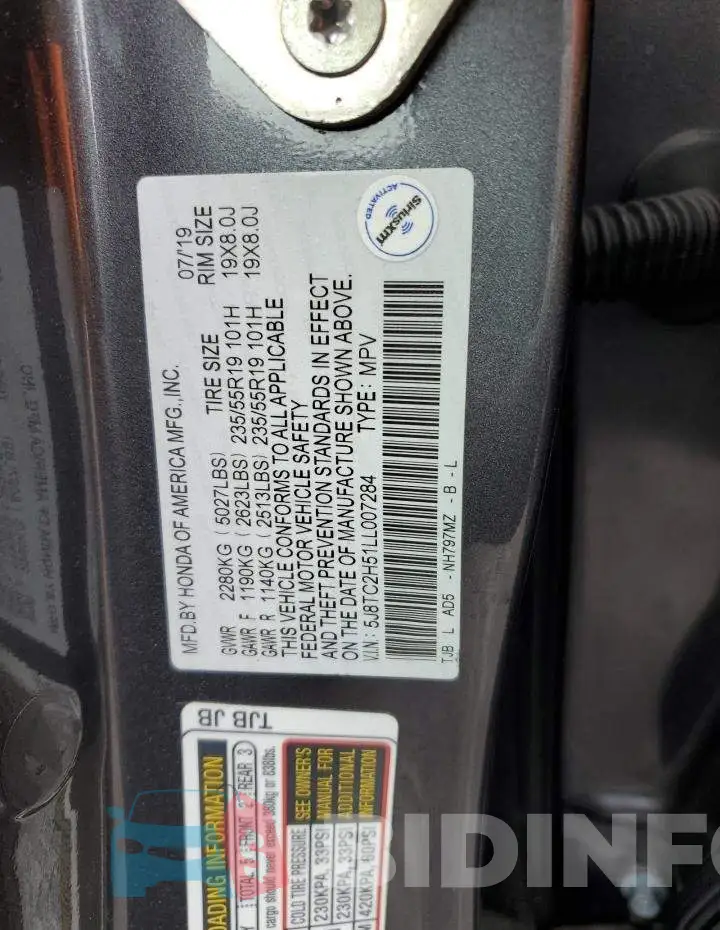 5J8TC2H51LL007284 Photo# 12