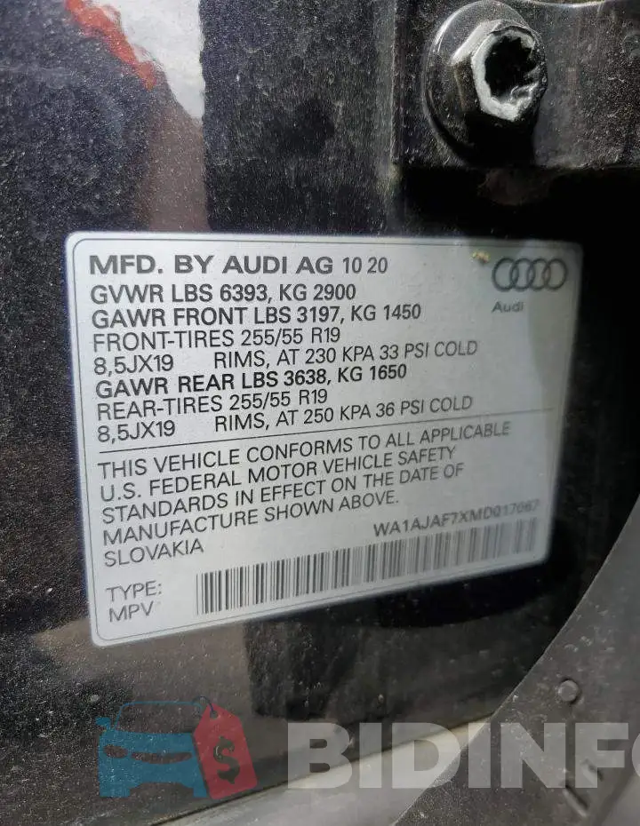 WA1AJAF7XMD017067 Photo# 13