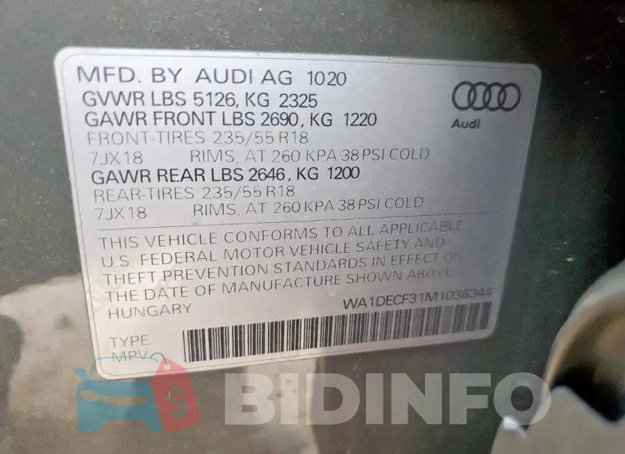 WA1DECF31M1036344 Photo# 12