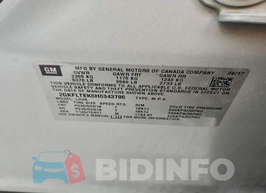 2GKFLTEK6H6343786 Photo# 13