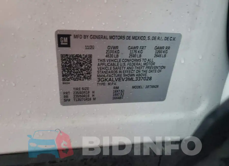 3GKALVEV3ML337028 Photo# 12