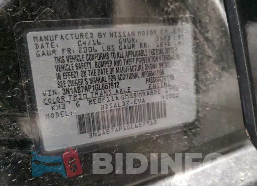 3N1AB7AP1GL657912 Photo# 12