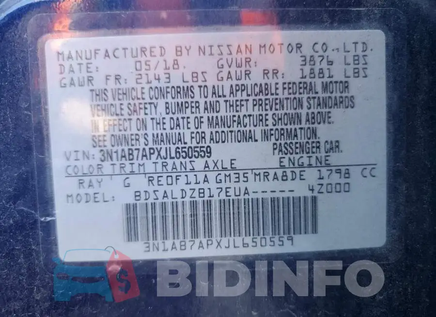 3N1AB7APXJL650559 Photo# 13