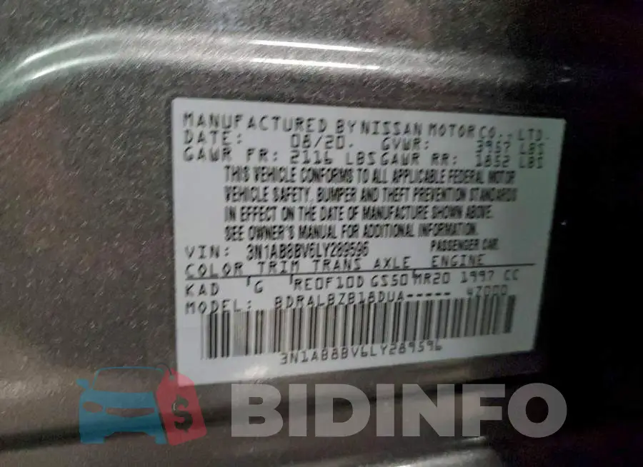3N1AB8BV6LY289596 Photo# 13