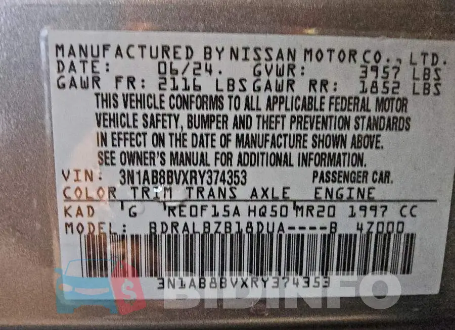 3N1AB8BVXRY374353 Photo# 12