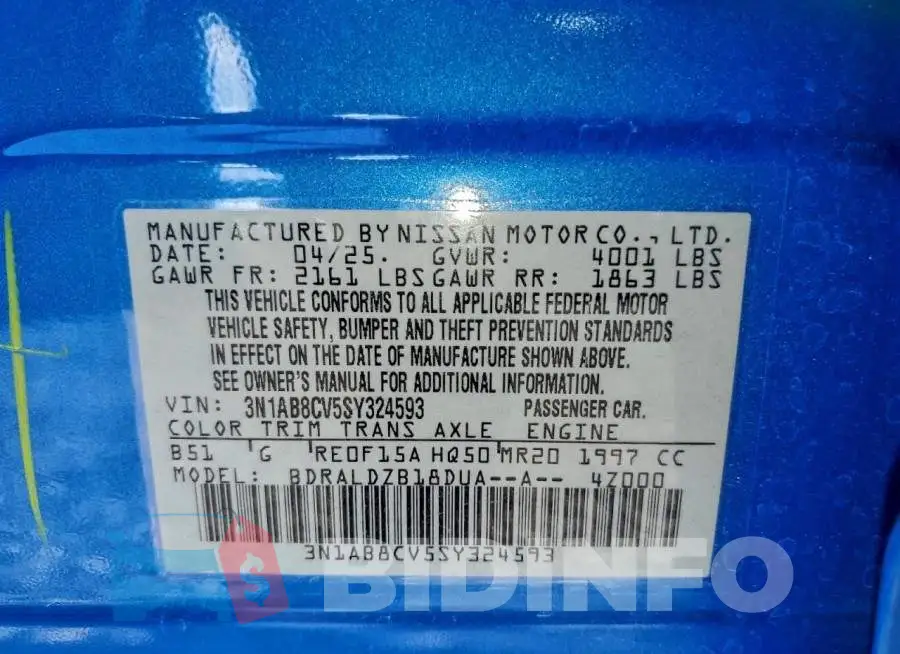 3N1AB8CV5SY324593 Photo# 12