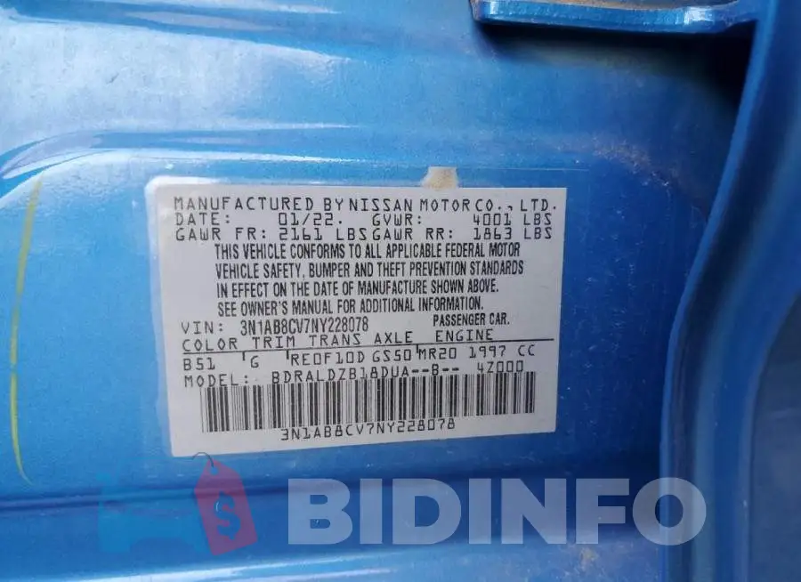 3N1AB8CV7NY228078 Photo# 12