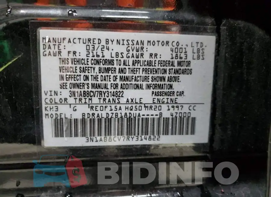 3N1AB8CV7RY314822 Photo# 12