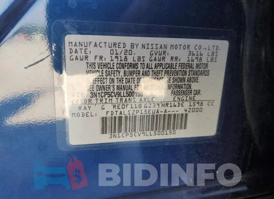 3N1CP5CV9LL500150 Photo# 12