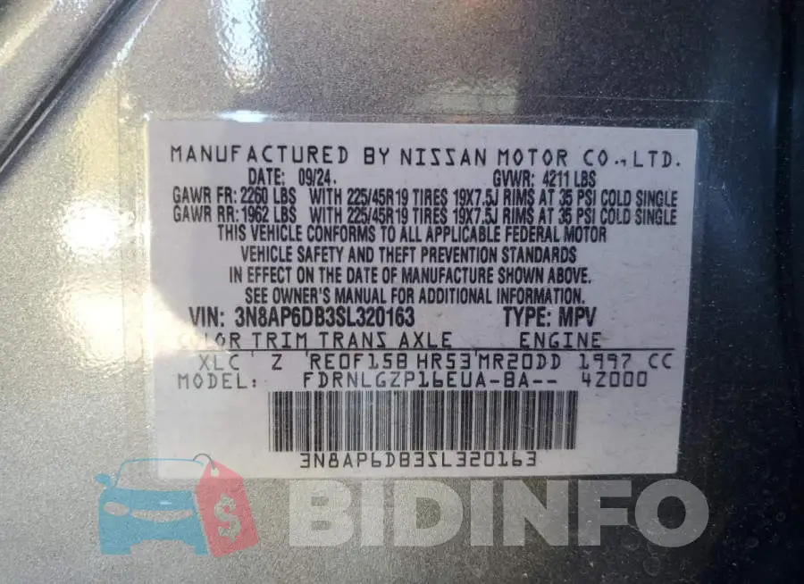 3N8AP6DB3SL320163 Photo# 13