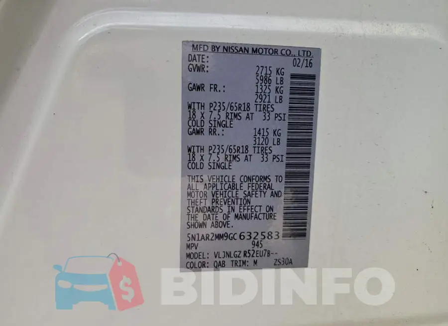 5N1AR2MM9GC632583 Photo# 13