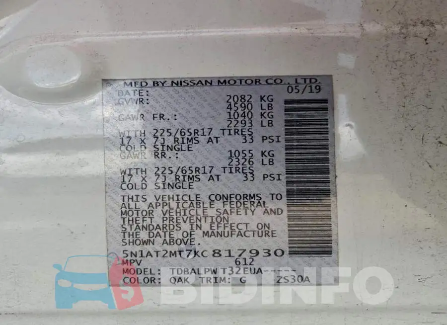 5N1AT2MT7KC817930 Photo# 13