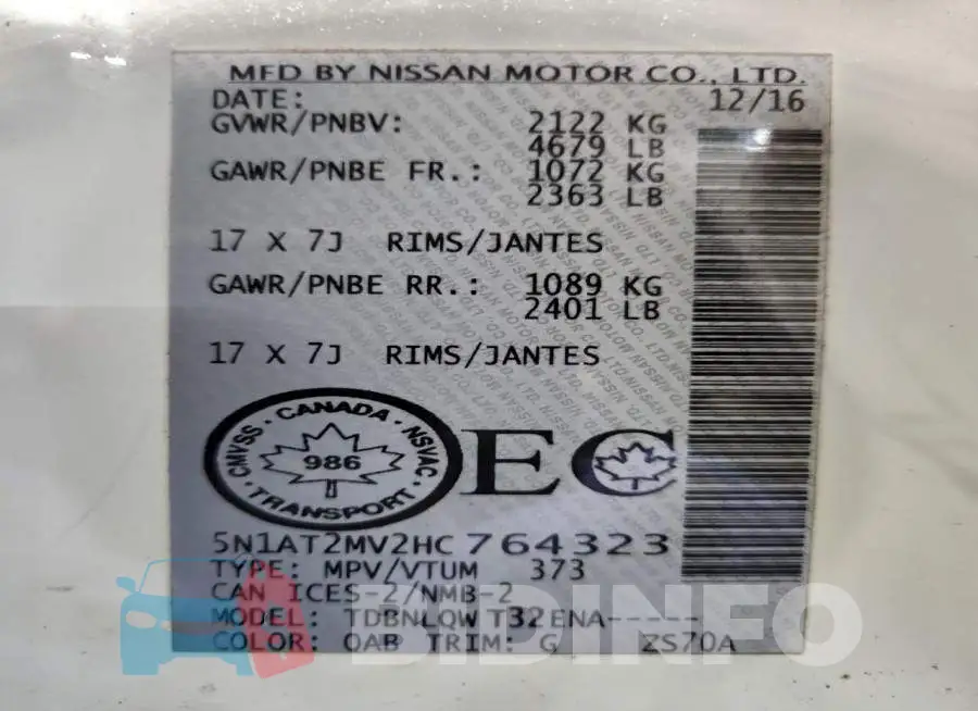 5N1AT2MV2HC764323 Photo# 13