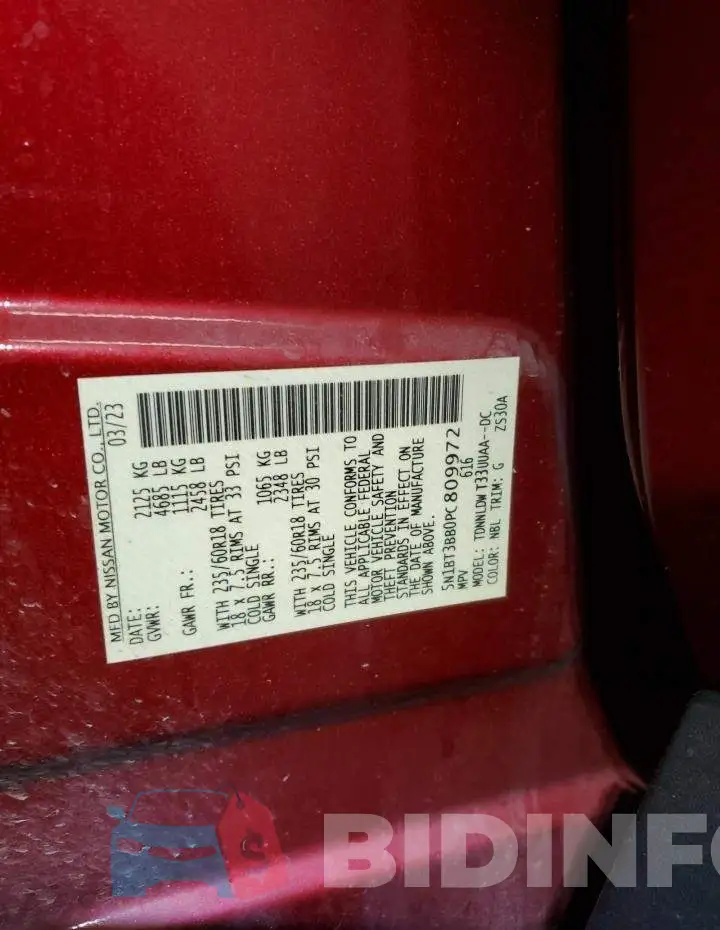 5N1BT3BB0PC809972 Photo# 13