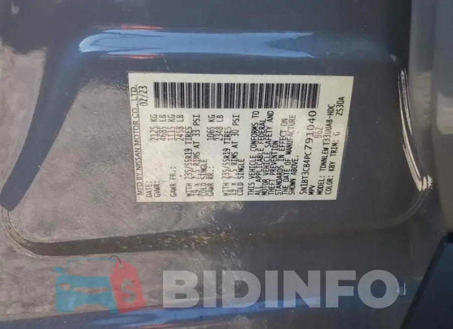 5N1BT3CB4PC791040 Photo# 13