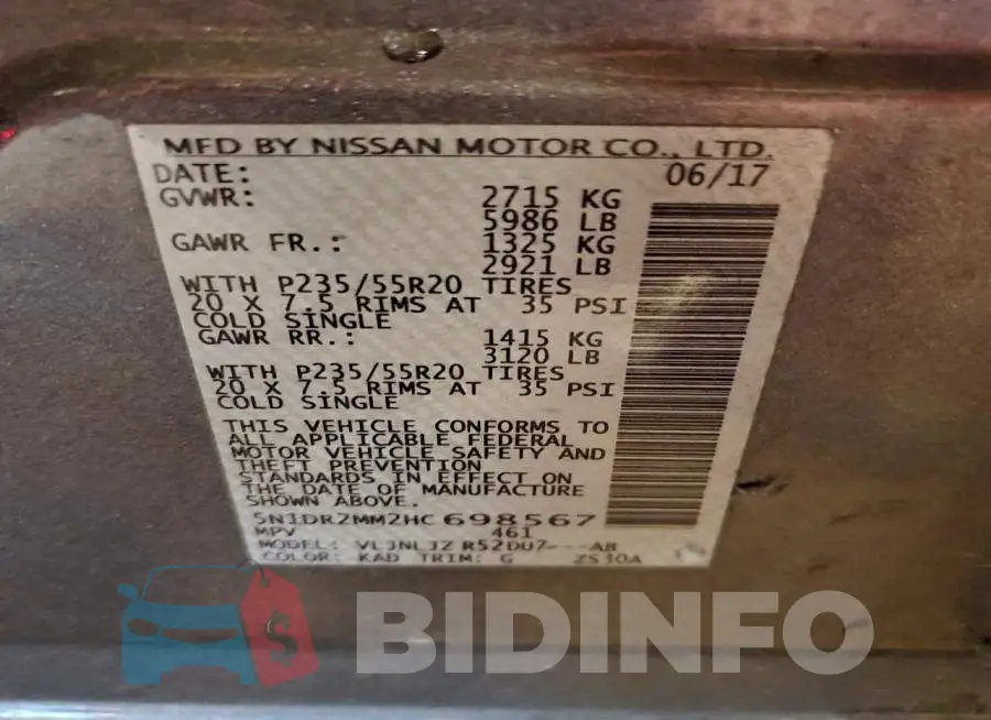 5N1DR2MM2HC698567 Photo# 13
