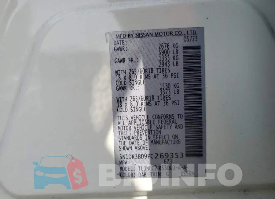 5N1DR3BD9PC269353 Photo# 13