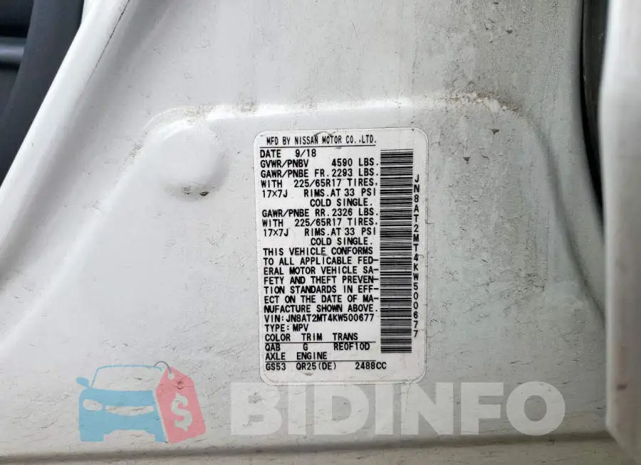 JN8AT2MT4KW500677 Photo# 14