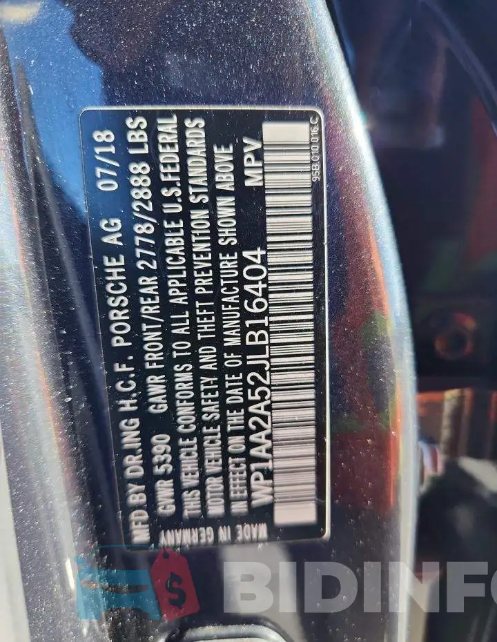 WP1AA2A52JLB16404 Photo# 13