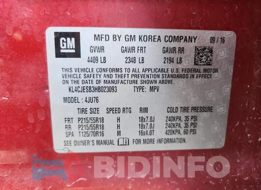 KL4CJESB3HB023093 Photo# 12